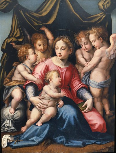 Madonna avec Enfant, Saint Jean et Anges - Michele di Ridolfo Tosini